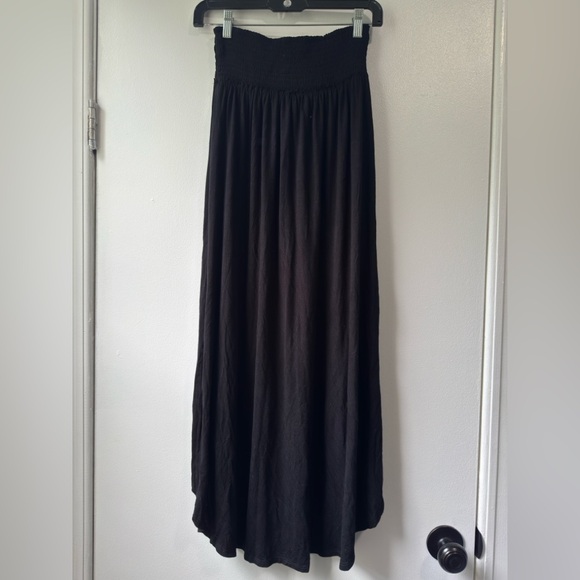 Free People Beach Morning Side Black Maxi High-Low Skirt - Picture 6 of 12